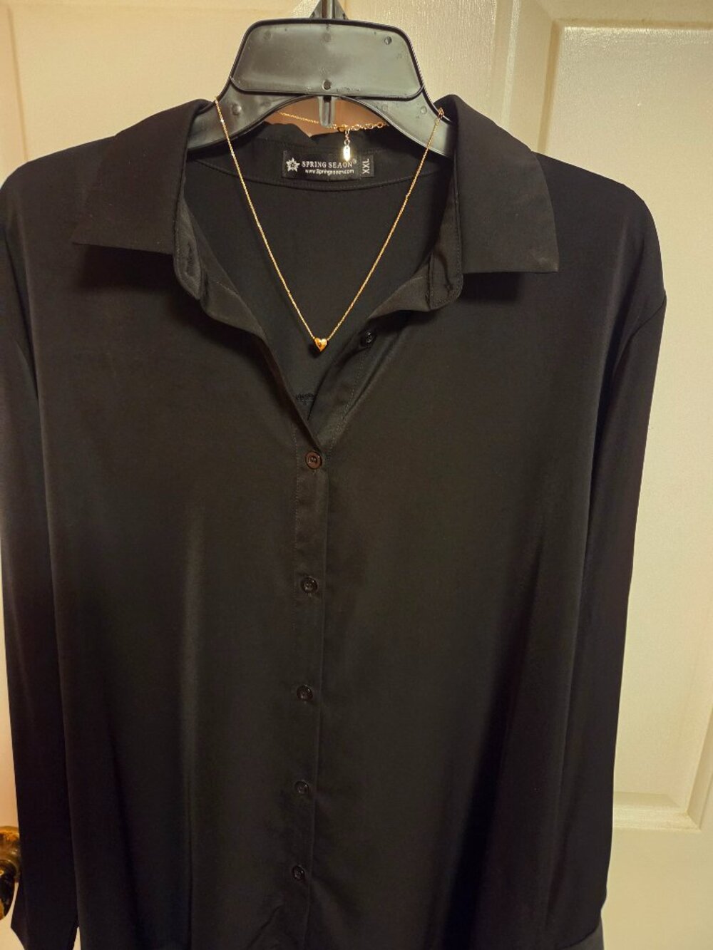 Beautiful Black Collar long Sleeve Dressy Shirt.